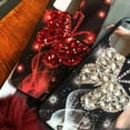 thumbnail image 5 of Compatible with iPhone 13 Pro Max Girly Case Bling Glitter 3D Diamond Rhinestone Case Cute for Women Girls Sparkle Shiny Luxury Crystal Butterfly with Plush Fuzzy Furry Ball Phone Case Red, 5 of 16