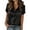 *Black, variant on VBVC Women's Satin Button Down Blouse,Collared V-Neck Work Shirt For Women, Ladies' Short Sleeve Dressy Top With Pocket,Black,S-3XL