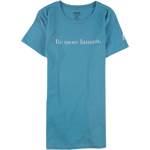 Reebok Womens Be More Human. Graphic T-Shirt blue L