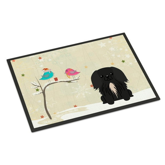 Carolines Treasures BB2579JMAT Christmas Presents Between Friends Pekingnese Black Indoor or Outdoor Mat, 24 x 0.25 x 36 in.