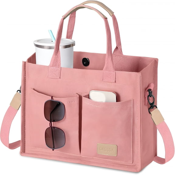 AOMRCOL Canvas Tote Bag for Women Crossbody Purse with Pockets Top Handle Handbag Satchel Bags for Travel Nurse Teacher