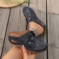 thumbnail image 4 of Breathable Wedge Clogs for Women Floral Embellishments Open Toe Mules Comfortable Soft Sole Platform Sandals Black Size 9.5, 4 of 8