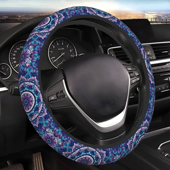 MELIVO Steering Wheel Cover Women Cute Elastic Strawberry Car Accessories Universal 15 inch Anti-Slip Breathable and Sweat Steering Wheel Cover Absorption Fit Auto Truck SUV