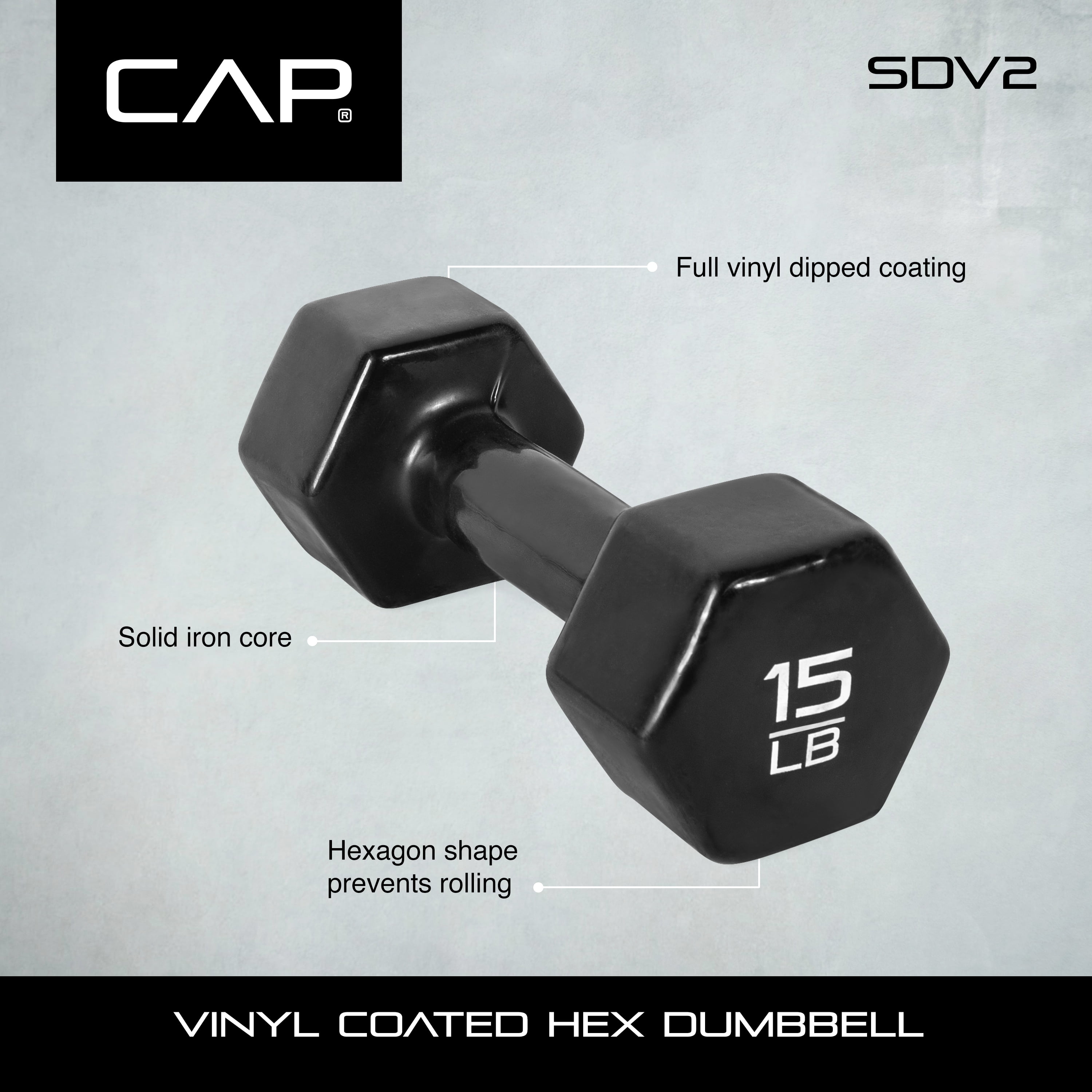 CAP Barbell Vinyl Dumbbells, 3 Pound Pair