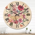 thumbnail image 2 of Designart 'Wildflowers With Vintage Old Letters' Farmhouse Wood Wall Clock, 2 of 5