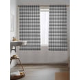 thumbnail image 3 of Geometric Lattice, Curtains 63 Inch Length, Sheer Curtains for Bedroom Living Room Window Black Grey Classic Farmhouse Plaid Rod Pocket Drapes Kitchen Curtains Small Half Window 42"x63" 2 Panels, 3 of 6