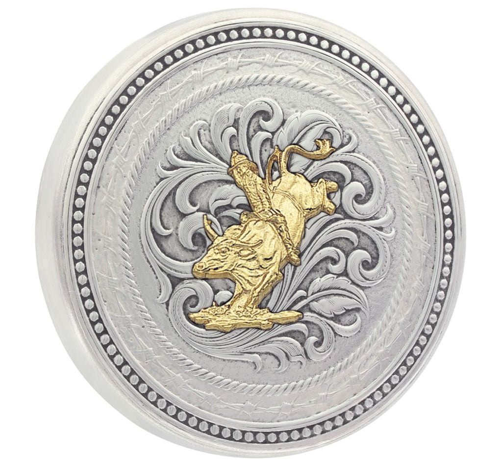 Montana Silversmiths Western Snuff Can Lid Barbed Rope Silver LID8646