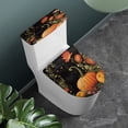 thumbnail image 3 of HELLHERO Holiday Dressing Black Cat Toilet Top Cover of 2 Pieces Pumpkin Adjustable Lid Cover Set for Toilet Washable and Reusable Household, 3 of 5