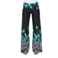 thumbnail image 4 of White Mark Women's Peacock Printed Palazzo Pants, 4 of 4
