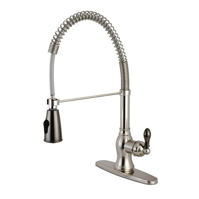 Kaiser Robinet de Cuisine à Poignée Unique avec Pulvérisateur Rétractable, Nickel Satiné & Nickel Noir