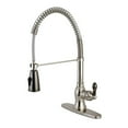 thumbnail image 1 of Kaiser Single Handle Kitchen Faucet with Pull-Down Sprayer, Satin Nickel & Black Nickel, 1 of 1