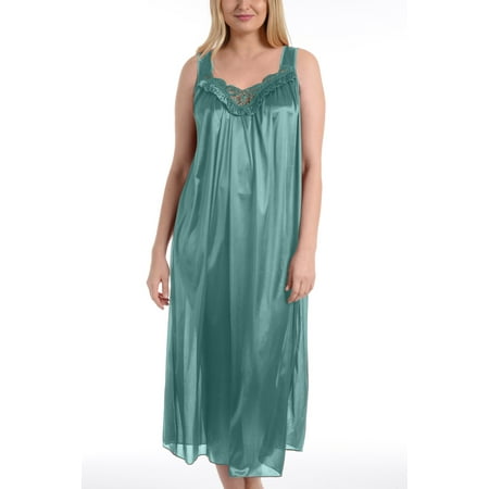 

Ezi Nightgowns for Women - Soft & Breathable Satin Night Gowns for Adult Women - Medium to Plus Size Womens Sleep Shirts - Long Mid-Length Nightgown
