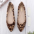 thumbnail image 4 of WORGEOUS Zapatos de leopardo de moda zapatos de tacón plano Ocio para mujeres damas (leopardo de color caqui, talla 41), 4 of 8