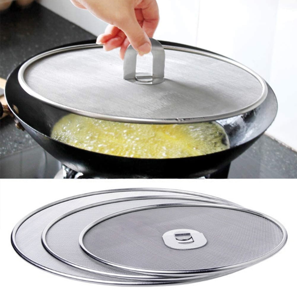 DGROEE Grease Splatter Screen for Frying Pan with Fold Flat Knob Fine