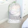 thumbnail image 2 of Smart Design Jumbo Heavy Duty Mesh Laundry Bag with Push Lock Drawstring - VentilAir Mesh Material - for Clothes and Laundry - Home Organization Holds 3 Loads - 40 x 30 Inch - White, 2 of 5