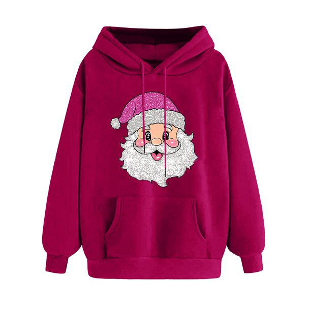 WILLBEST Sudadera Navideña para Mujer con Estampado Navideño, Cuello Redondo y Manga Larga, Estilo Casual y con Capucha Chica