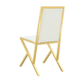 thumbnail image 6 of Tcbosik Upholstered Dining Chairs Set of 4, PU Leather Kitchen Chair with Metal Legs for Home, Restaurant, Easy Assembly, White+Gold, 6 of 9