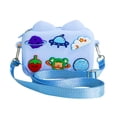 thumbnail image 1 of Bolso bandolera de silicona bandolera de dibujos animados mini bolsa portátil para viajes escolares estilo de hebilla al azar, azul Sweethay AP001516-04B, 1 of 7