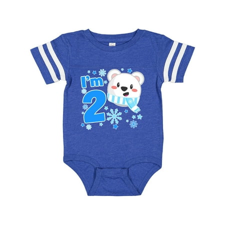 

Inktastic I m two- cute polar bear second birthday Gift Baby Boy or Baby Girl Bodysuit