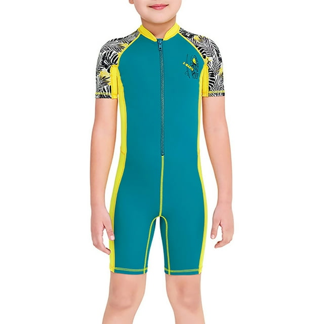 Guardoinrt Combinaison de Plongée pour Enfants Séchage Rapide Garçons Shorty Combinaison Isothermique Manches Courtes Pantalon UV pour Protection Combinaison Humide pour Natation Plongée Surf Bleu m