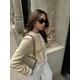 thumbnail image 2 of Chaqueta corta de punto para mujer, abrigo elegante de bolsillo y manga larga con cuello redondo, ropa de calle de retales, otoño, 2024, 2 of 5