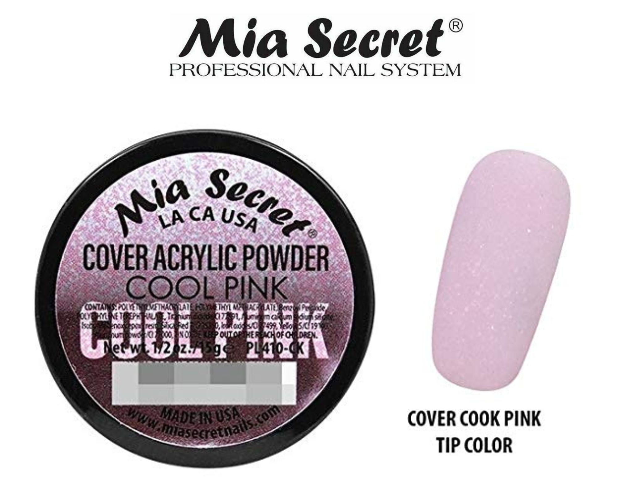 Mia Secret - Liquid Monomer 1oz + Cover Acrylic Powder Cool Pink 0.5oz + Dappen Dish + Academic Duo Nail Brush #8 OR - COMBO