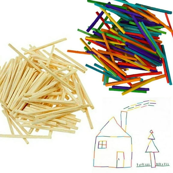 3000 Craft Sticks Wooden Colorful Matchsticks Matches Match Splints Art Projects