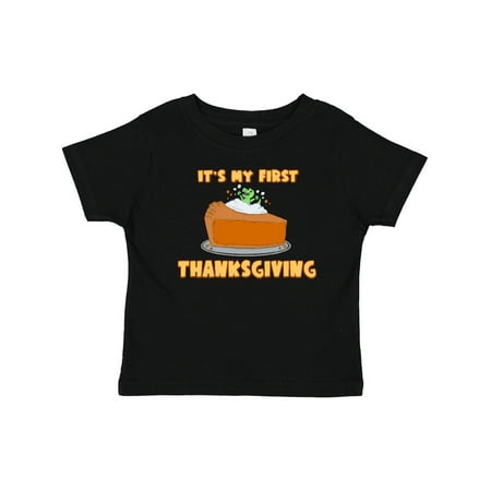 

Inktastic It s My 1st Thanksgiving Dinosaur in Pumpkin Pie Gift Baby Boy or Baby Girl T-Shirt
