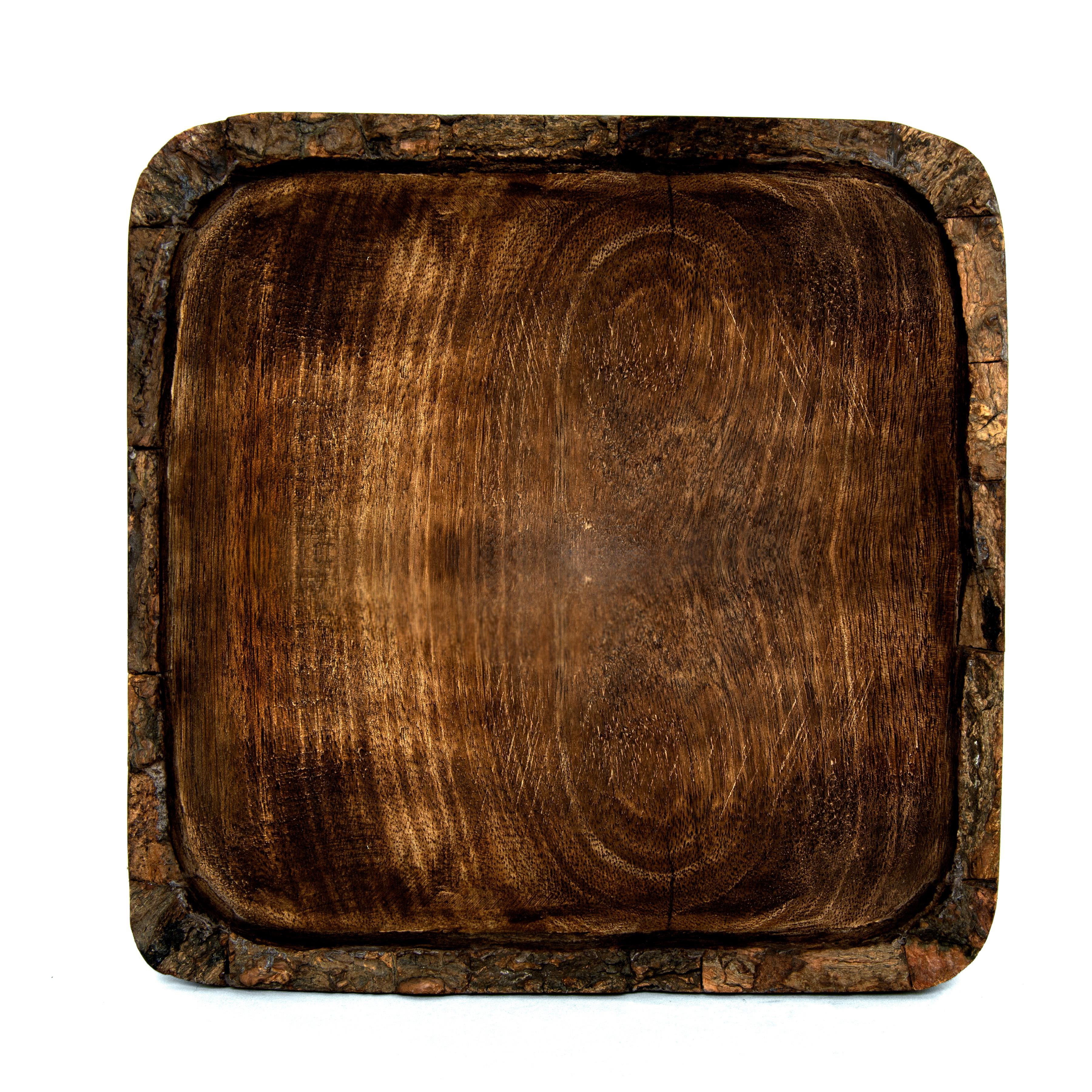 6X6X1.5 Serving Bowl Heritage Lace Artisan Wood BK-001 Natural