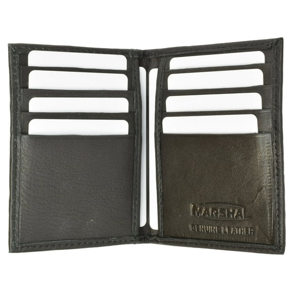 Mens Slim Thin Genuine Leather Bifold Id Wallet Money Credit Card Holder Window