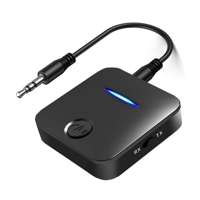 Wireles-s-Bluetooth 5.0 Transmitter and Receiver, 2-in-1 3.5mm Wireless-Audio Adapter, Mic Calling Pair-Bluetooth Devices Simultaneously,for TV/Projector/Headphones