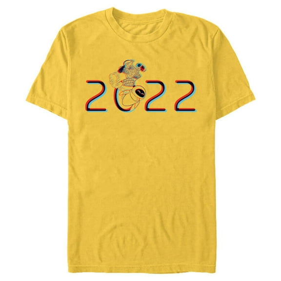 Disney and Pixar’s WALL-E and EVE 2022 - Short Sleeve Blended T-Shirt for Adults – Customized-Yellow
