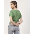thumbnail image 2 of Moomaya Women Printed Crop Top, Front Knot Short Sleeves Round Neck Summer Top, 2 of 8