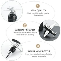 ACDANC 2pcs Aircraft Shaped Red Wine Stopper Metal Champagne Bottle Stopper for Bar