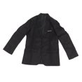 thumbnail image 4 of Conjunto de 3 piezas de chaqueta, chaleco y pantalones para hombre, cuello vuelto, bolsillo en el pecho, 1 botón, traje de vestir ajustado, color negro, talla 3XL, 4 of 15
