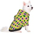 thumbnail image 2 of Balery Mardi Gras Purple Yellow Plaid Sudadera con Capucha para Perros Pequeños – Ropa para Mascotas, Disfraz para Perros y Gatos, Ideal para Fiestas y Cosplay-Large, 2 of 7