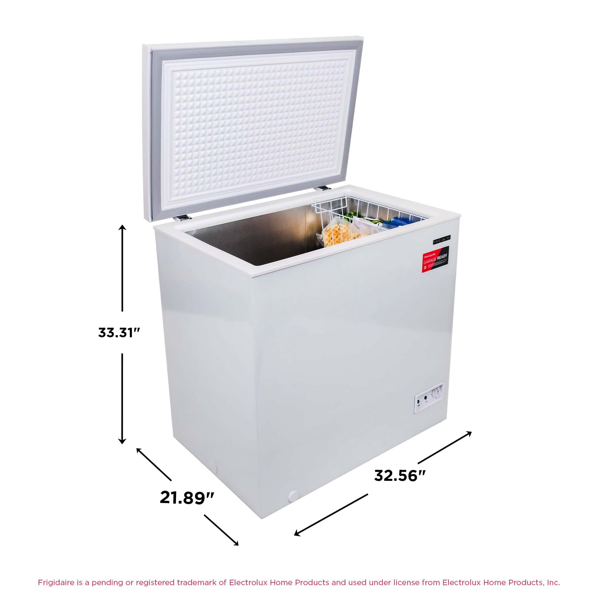 Frigidaire 7.0 cu ft Chest Freezer, White - Deep Freezer for Garage, Kitchen, Basement, Large Capacity for Bulk Storage