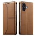 thumbnail image 1 of RFID Blocking Wallet Case for iPhone 17 Magnetic Leather Flip Cover with Stand Brown, 1 of 7