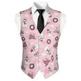 thumbnail image 5 of Yuyamidu Snowman Men's Casual Business Vests Lightweight Waistcoat with Adjustable Back Strap Wreaths Slim Fit Suit Vest for Men Size 4XL, Pink Christmas, 5 of 7