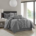 thumbnail image 2 of Lanco Tufted Embroidery Comforter Set King Size , 7 Piece Grey Fashion Bedding Set , Ultra-soft, 2 of 7