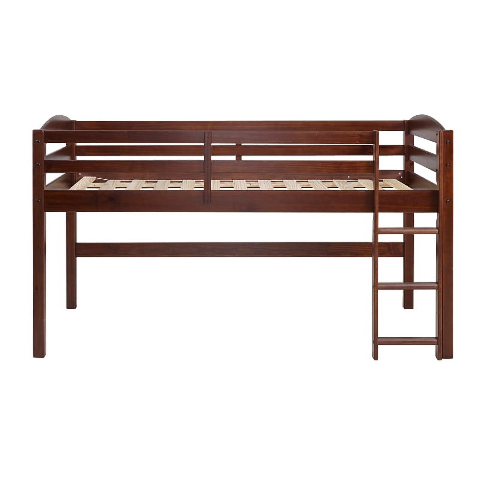 Pemberly Row Transitional Solid Wood Twin Low Loft Bed in Walnut Brown - image 3 of 10