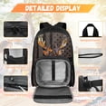 thumbnail image 3 of Yspwyqan Boys Backpack Set Ages 8-15, Vintage Distressed Deer USA Flag School Backpack Set with Lunch Box and Pencil Case, 17" Double Zip Casual Daypack for High School Back to School, 3 of 7