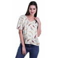 thumbnail image 2 of Moomaya Printed Casual Top For Womens V-Neck Summer Top Short Sleeve Blouse T-shirt, 2 of 6