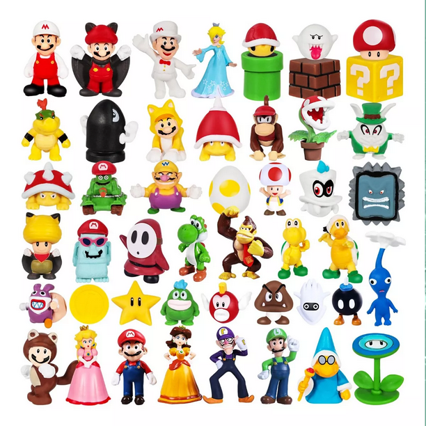 Figuras Super Mario Bross Luigi Yoshi Juguetes Ninos 48 Pcs Multicolor