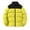 Yellow, variant on Cadancy Plus Size Winter Coats for Women Puffy Color Block Zip Up Quilted Jackets with Pockets Long Sleeve Stand Collar Trendy Warm Down Coat Oversized Casual Padded Jacket 2025