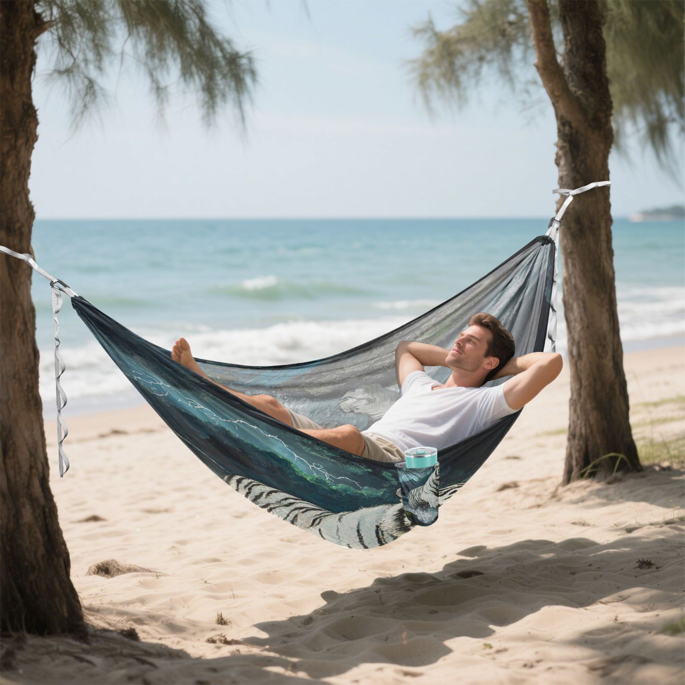 Hammock Camping Hammock Nylon Portable Hammock Travel Camping Hammock The Tiger by The Sea