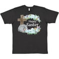 thumbnail image 3 of Inktastic Happy Easter with Cross and Flowers T-Shirt, 3 of 5
