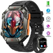 Cyberdyer Smart Watch 2.0 inch 650 mAh Large Battery Watch GPS Motion Track Compass Bluetooth Call Smartwatch Men Black