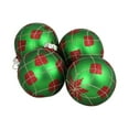 thumbnail image 3 of Northlight Glittered Argyle Christmas Glass Ball Ornaments - 3.25" (80mm) - Green and Red - 4ct, 3 of 4