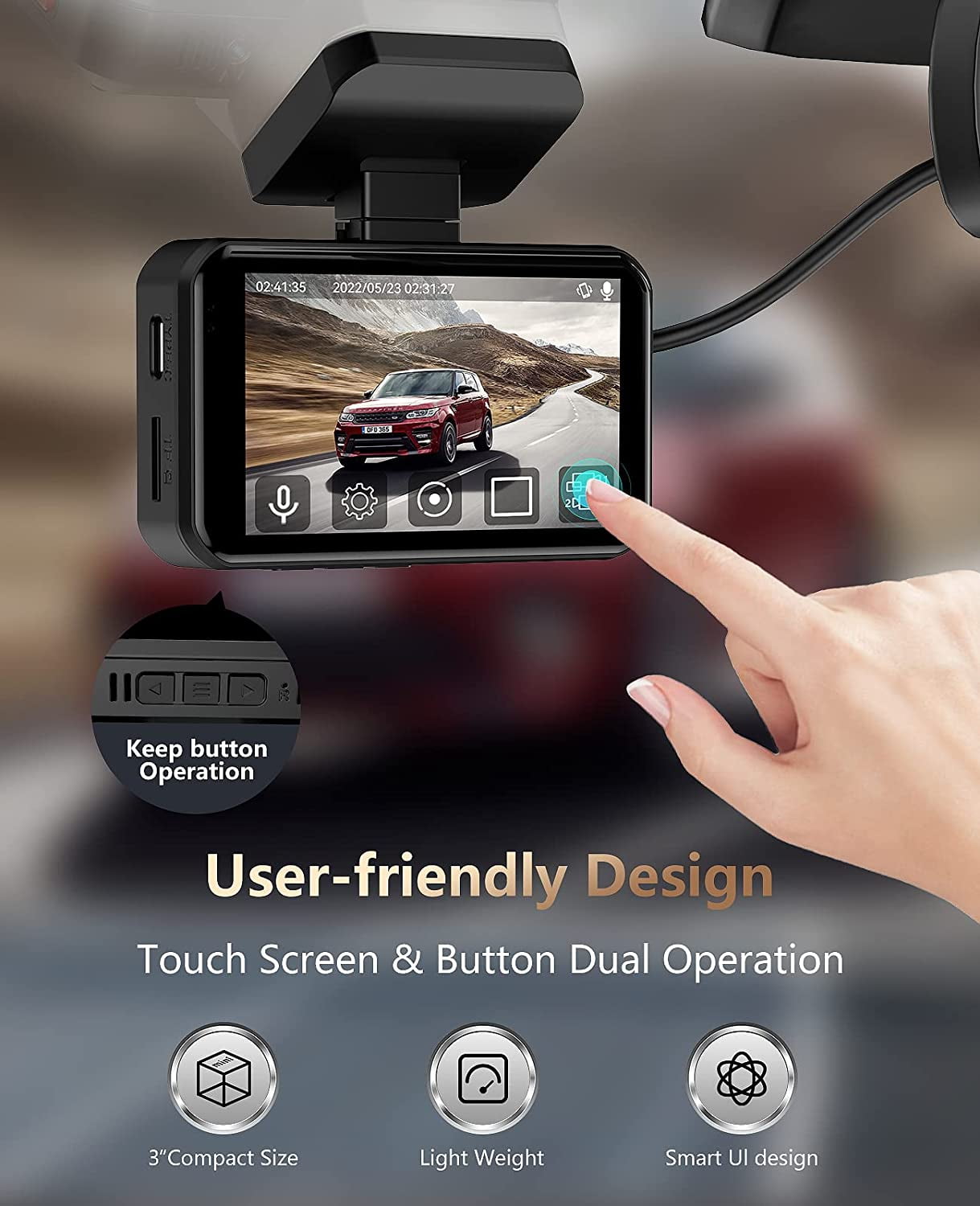 4K Dual Dash Cam Front&Inside,Dash Car Camera W/ GPS,2160p Front+1080P  Inside Rear Camera for Car,Sony Starvis Sensor,Infrared Night Vision,24hrs  Motion Monitor - China Driving Camera, Car Driving Camera